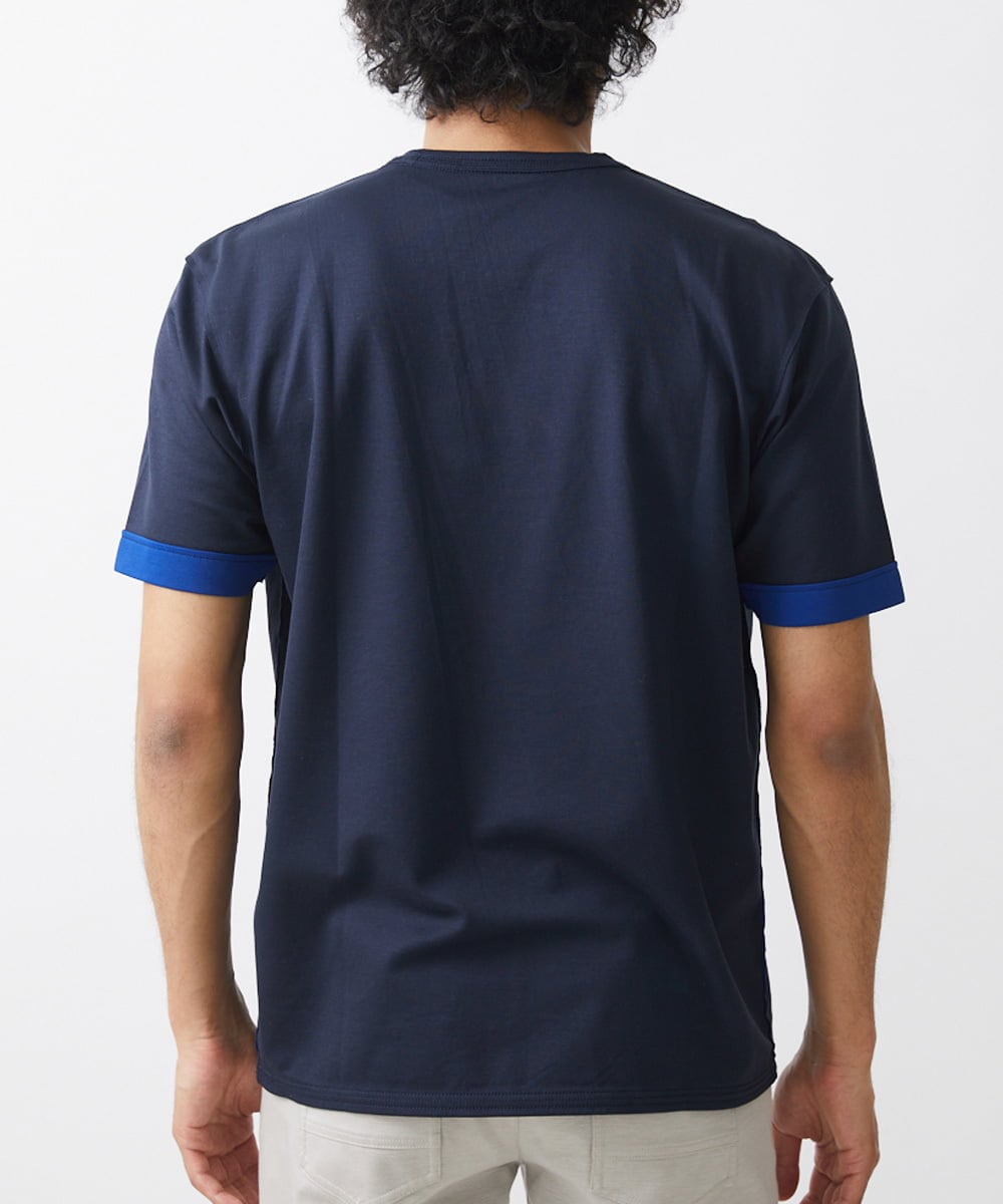 MKKGX45089 MK MICHEL KLEIN HOMME(MKミッシェルクランオム) ダブルフェイスカットソー ネイビー