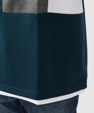 MKKGX46059 MK MICHEL KLEIN HOMME(MKミッシェルクランオム) 【涼感素材】Tシャツ/クールタッチグレンチェックキリカエブロック グリーン