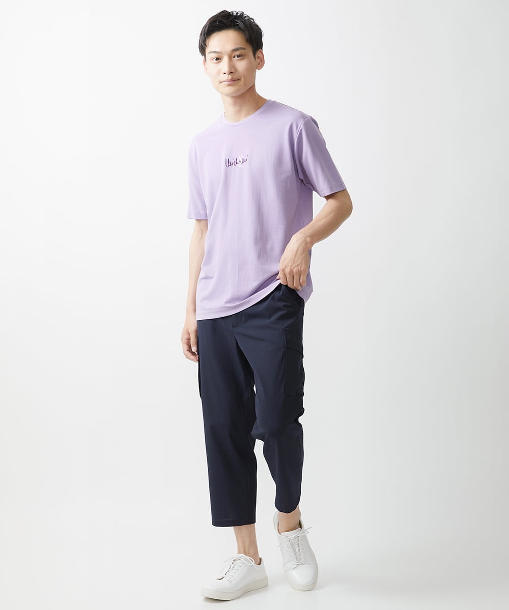 MKKGX47069 MK MICHEL KLEIN HOMME(MKミッシェルクランオム) ミッシェルクランサインカットソー ラベンダー