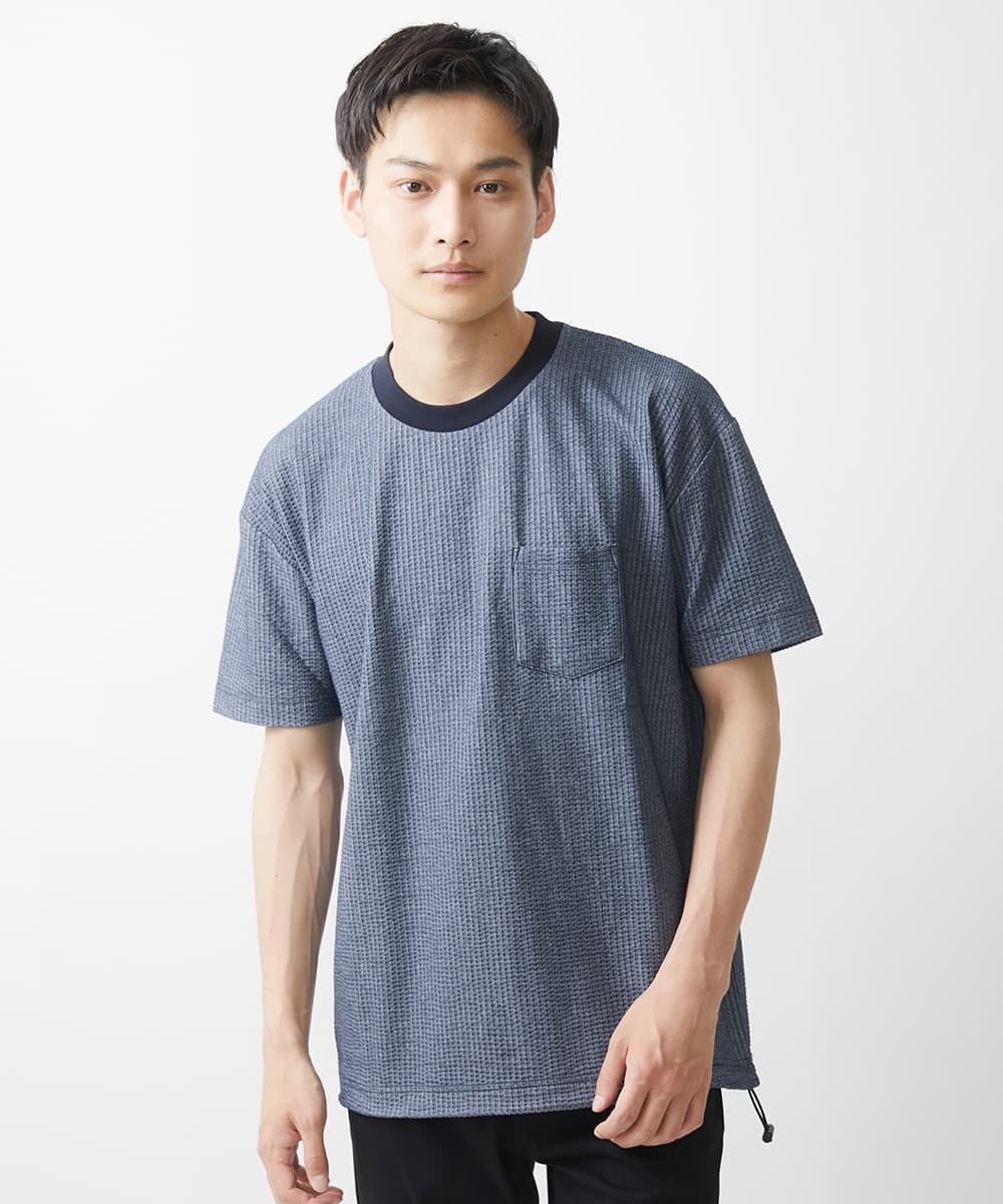 MKKGX53069 MK MICHEL KLEIN HOMME(MKミッシェルクランオム) 【大きいサイズあり】カットソー/サッカージャージ ブルー