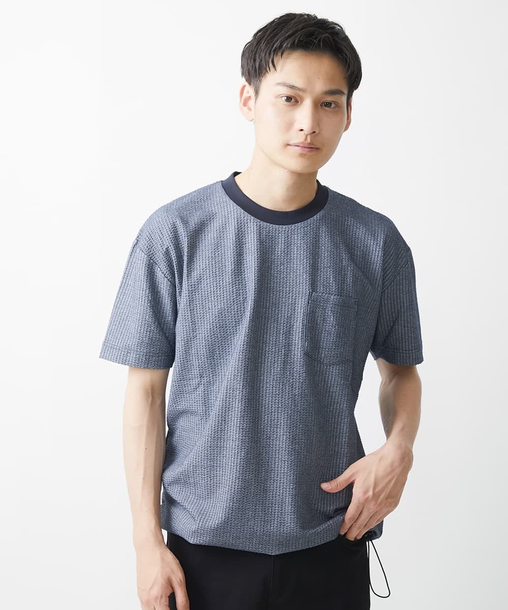 MKKGX53069 MK MICHEL KLEIN HOMME(MKミッシェルクランオム) 【大きいサイズあり】カットソー/サッカージャージ ブルー