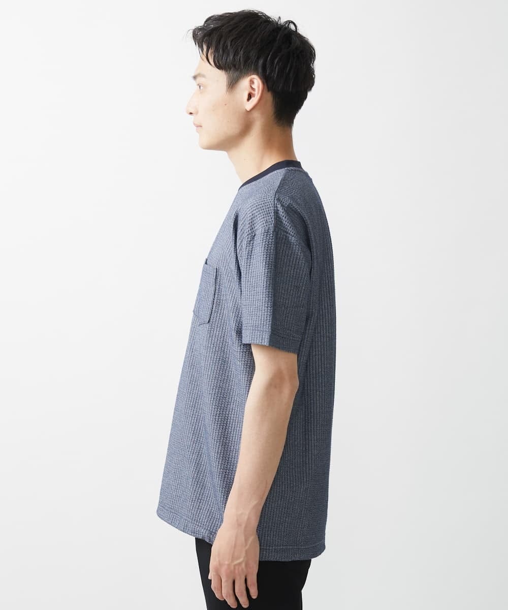 MKKGX53069 MK MICHEL KLEIN HOMME(MKミッシェルクランオム) 【大きいサイズあり】カットソー/サッカージャージ ブルー