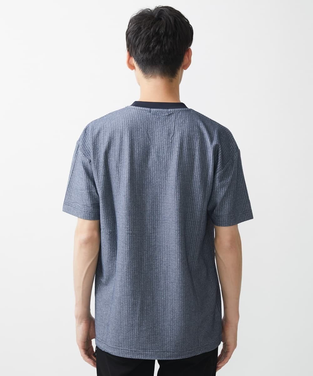 MKKGX53069 MK MICHEL KLEIN HOMME(MKミッシェルクランオム) 【大きいサイズあり】カットソー/サッカージャージ ブルー