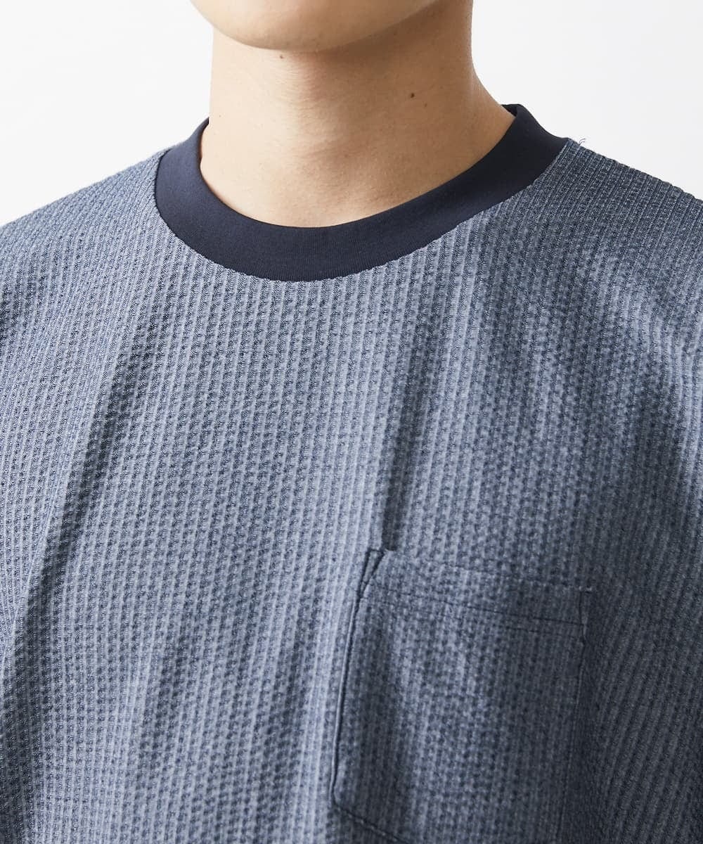 MKKGX53069 MK MICHEL KLEIN HOMME(MKミッシェルクランオム) 【大きいサイズあり】カットソー/サッカージャージ ブルー