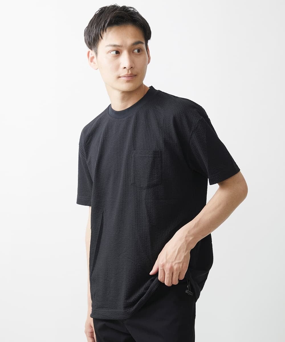 MKKGX53069 MK MICHEL KLEIN HOMME(MKミッシェルクランオム) 【大きいサイズあり】カットソー/サッカージャージ ブラック