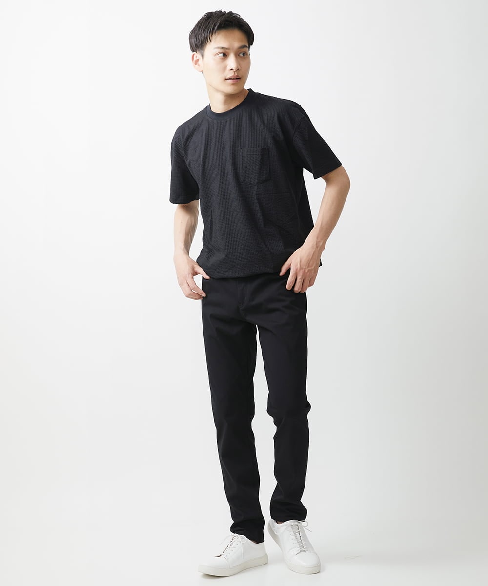 MKKGX53069 MK MICHEL KLEIN HOMME(MKミッシェルクランオム) 【大きいサイズあり】カットソー/サッカージャージ ブラック