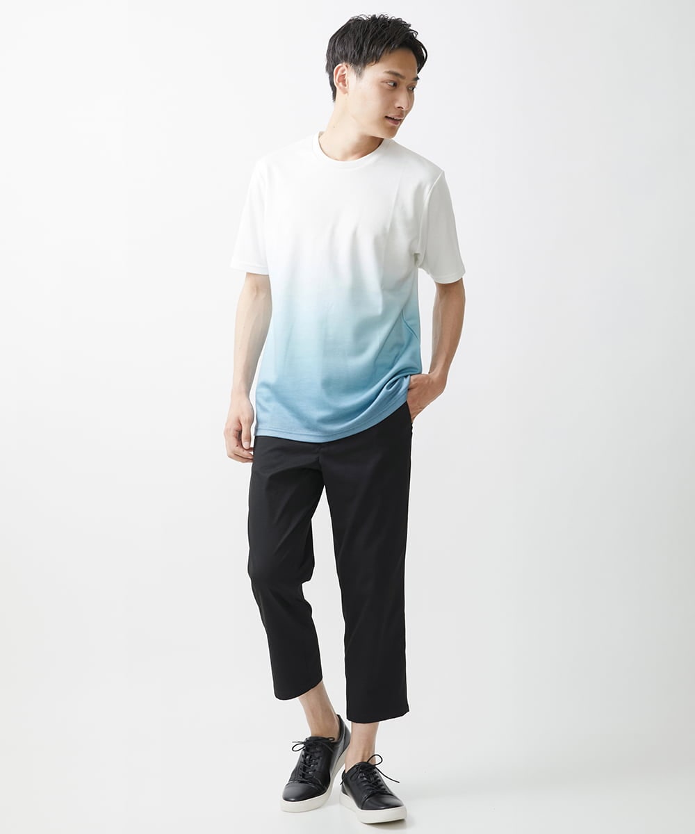 MKKGX72059 MK MICHEL KLEIN HOMME(MKミッシェルクランオム) 【大きいサイズあり】グラデーションカットソー / 昇華プリント グリーン