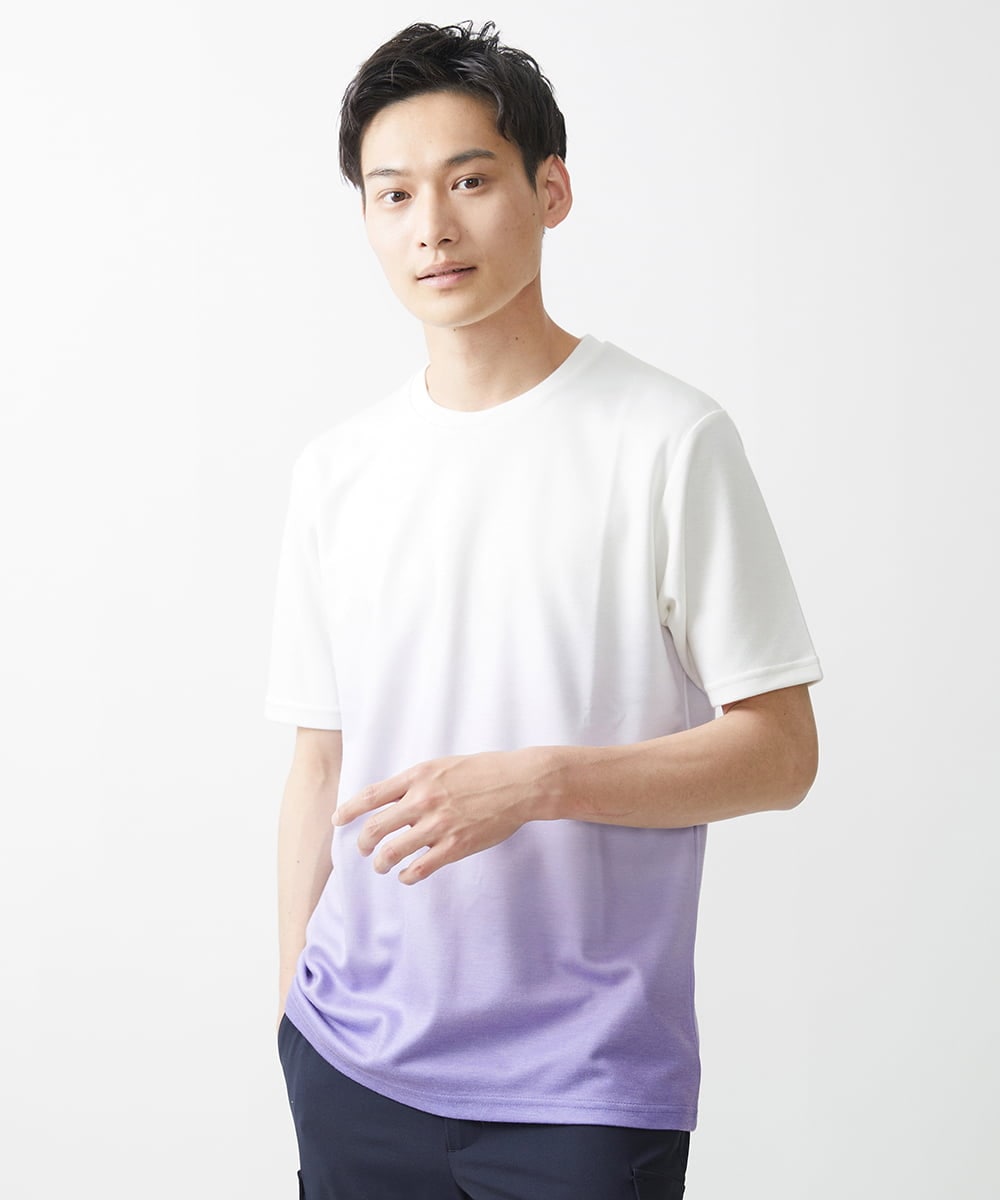 MKKGX72059 MK MICHEL KLEIN HOMME(MKミッシェルクランオム) 【大きいサイズあり】グラデーションカットソー / 昇華プリント ブルー