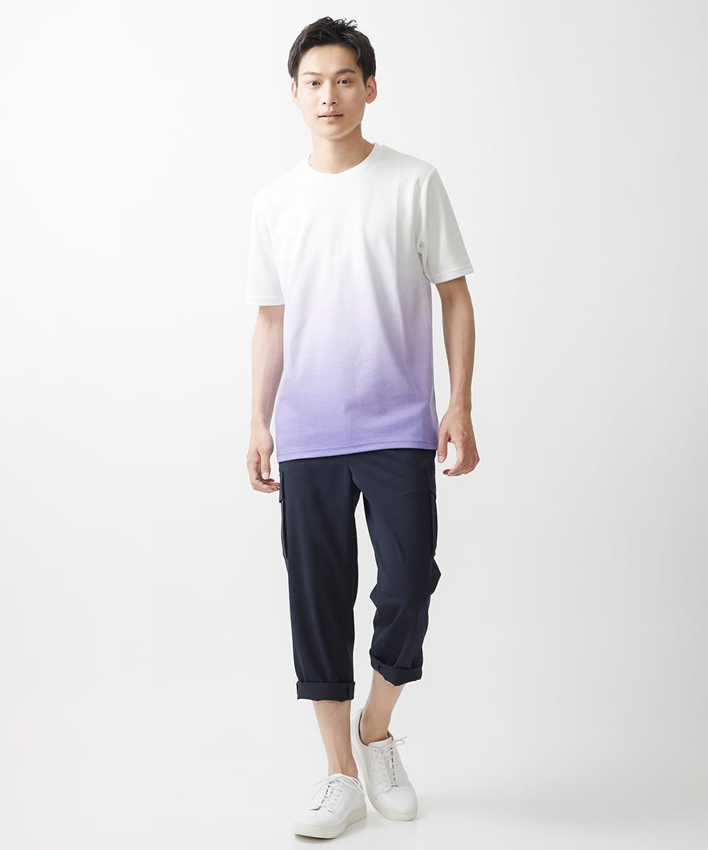 MKKGX72059 MK MICHEL KLEIN HOMME(MKミッシェルクランオム) 【大きいサイズあり】グラデーションカットソー / 昇華プリント ブルー