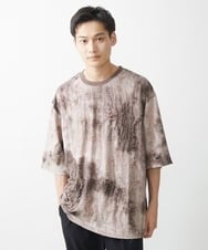 MKKGX79089 MK MICHEL KLEIN HOMME(MKミッシェルクランオム) ヴィンテージダメージカットソー / タイダイ染め加工 ベージュ