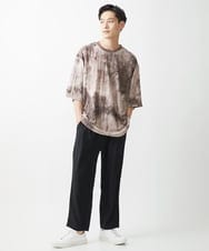 MKKGX79089 MK MICHEL KLEIN HOMME(MKミッシェルクランオム) ヴィンテージダメージカットソー / タイダイ染め加工 ベージュ