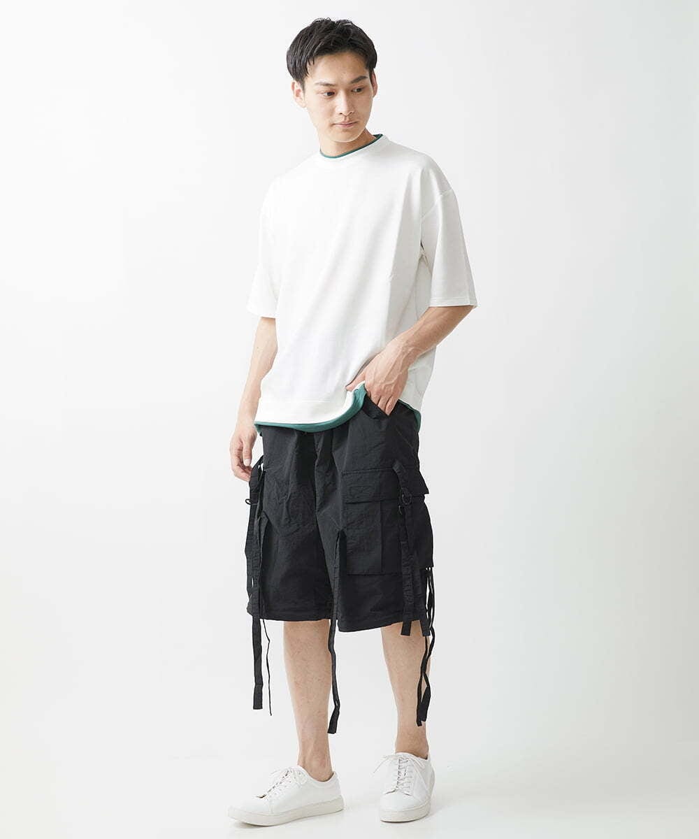MKKGX84079 MK MICHEL KLEIN HOMME(MKミッシェルクランオム) フェイクレイヤードカットソー ライトブルー