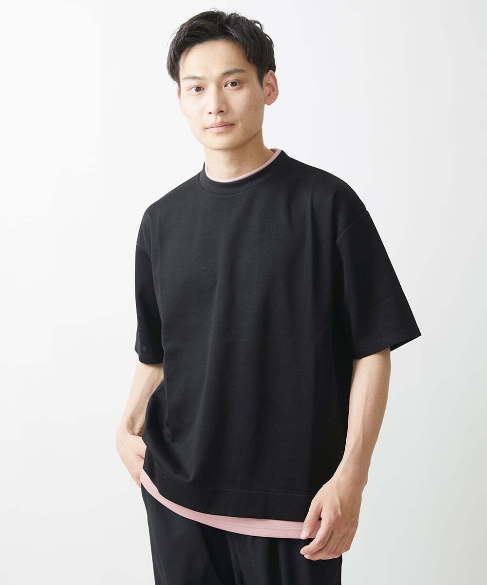 MKKGX84079 MK MICHEL KLEIN HOMME(MKミッシェルクランオム) フェイクレイヤードカットソー ライトブルー