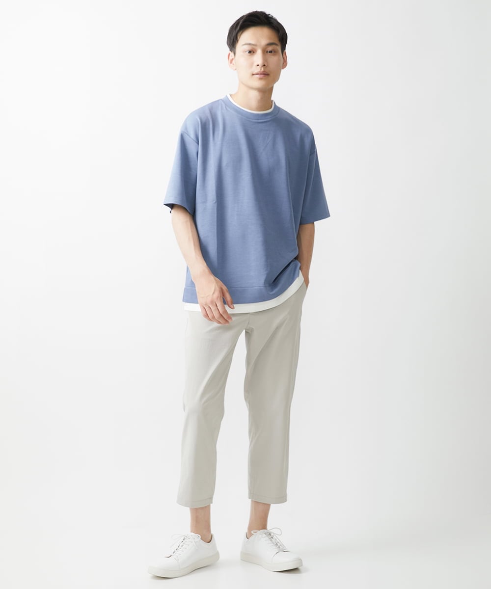 MKKGX84079 MK MICHEL KLEIN HOMME(MKミッシェルクランオム) フェイクレイヤードカットソー ライトブルー