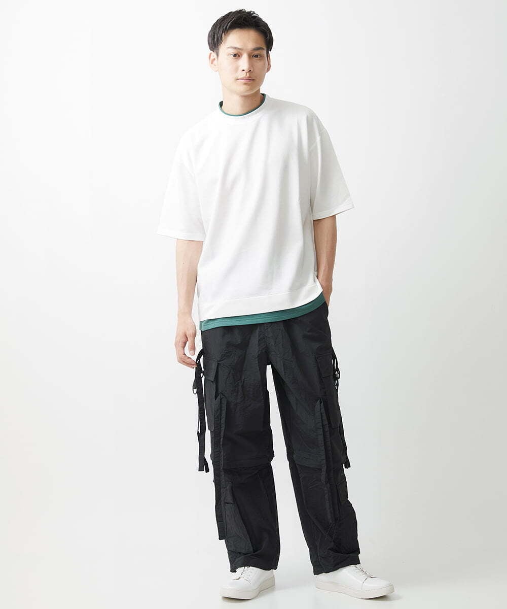 MKKGX84079 MK MICHEL KLEIN HOMME(MKミッシェルクランオム) フェイクレイヤードカットソー ライトブルー