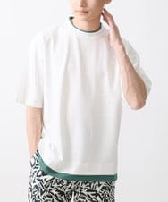 MKKGX84079 MK MICHEL KLEIN HOMME(MKミッシェルクランオム) フェイクレイヤードカットソー ホワイト