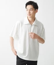 MKKGX86089 MK MICHEL KLEIN HOMME(MKミッシェルクランオム) ハイネックハーフジップカットソー ホワイト