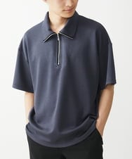MKKGX86089 MK MICHEL KLEIN HOMME(MKミッシェルクランオム) ハイネックハーフジップカットソー ダークグレー