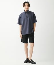 MKKGX86089 MK MICHEL KLEIN HOMME(MKミッシェルクランオム) ハイネックハーフジップカットソー ダークグレー