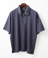 MKKGX86089 MK MICHEL KLEIN HOMME(MKミッシェルクランオム) ハイネックハーフジップカットソー ダークグレー