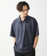 MKKGX86089 MK MICHEL KLEIN HOMME(MKミッシェルクランオム) ハイネックハーフジップカットソー ダークグレー