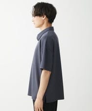 MKKGX86089 MK MICHEL KLEIN HOMME(MKミッシェルクランオム) ハイネックハーフジップカットソー ダークグレー
