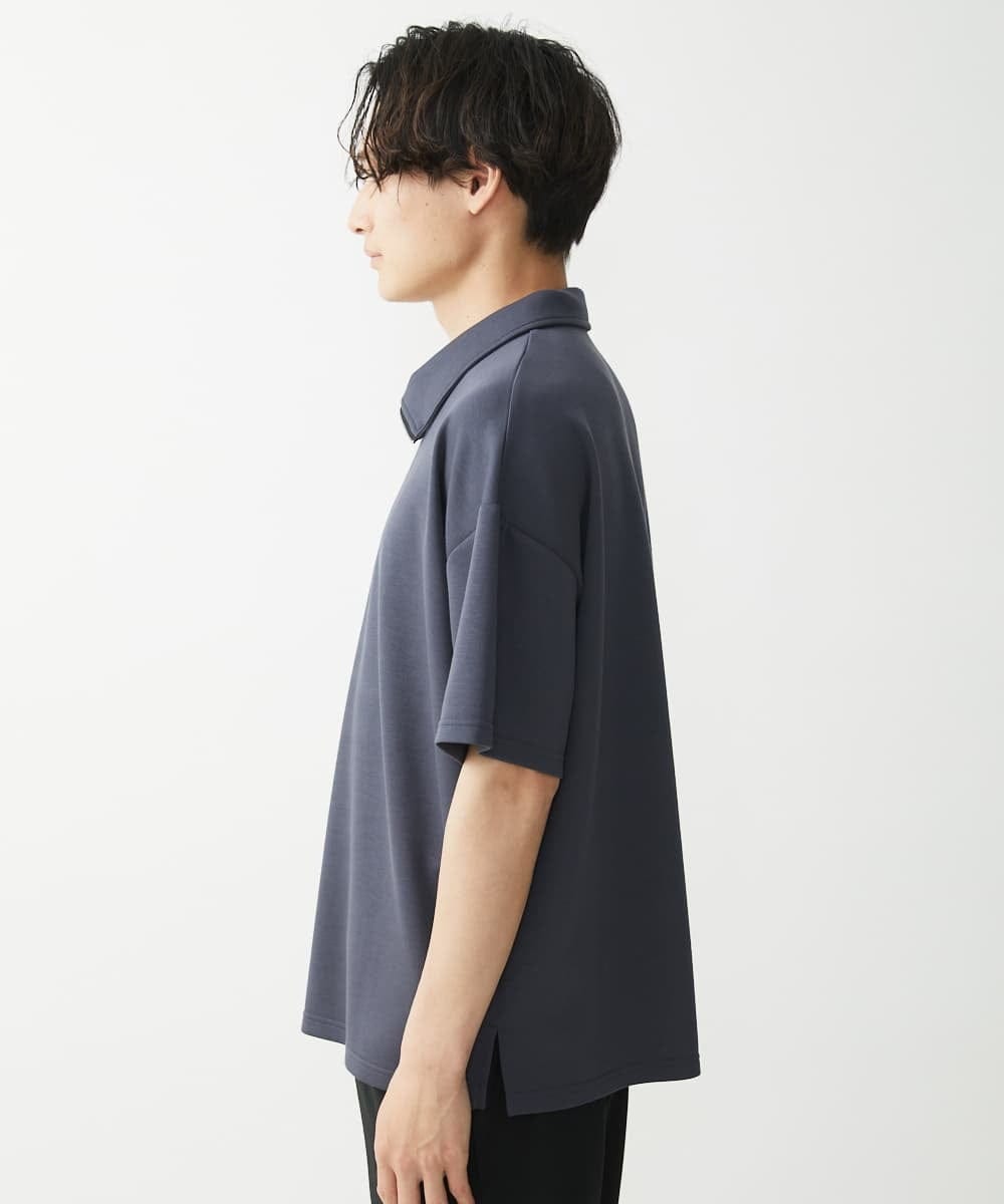 MKKGX86089 MK MICHEL KLEIN HOMME(MKミッシェルクランオム) ハイネックハーフジップカットソー ダークグレー