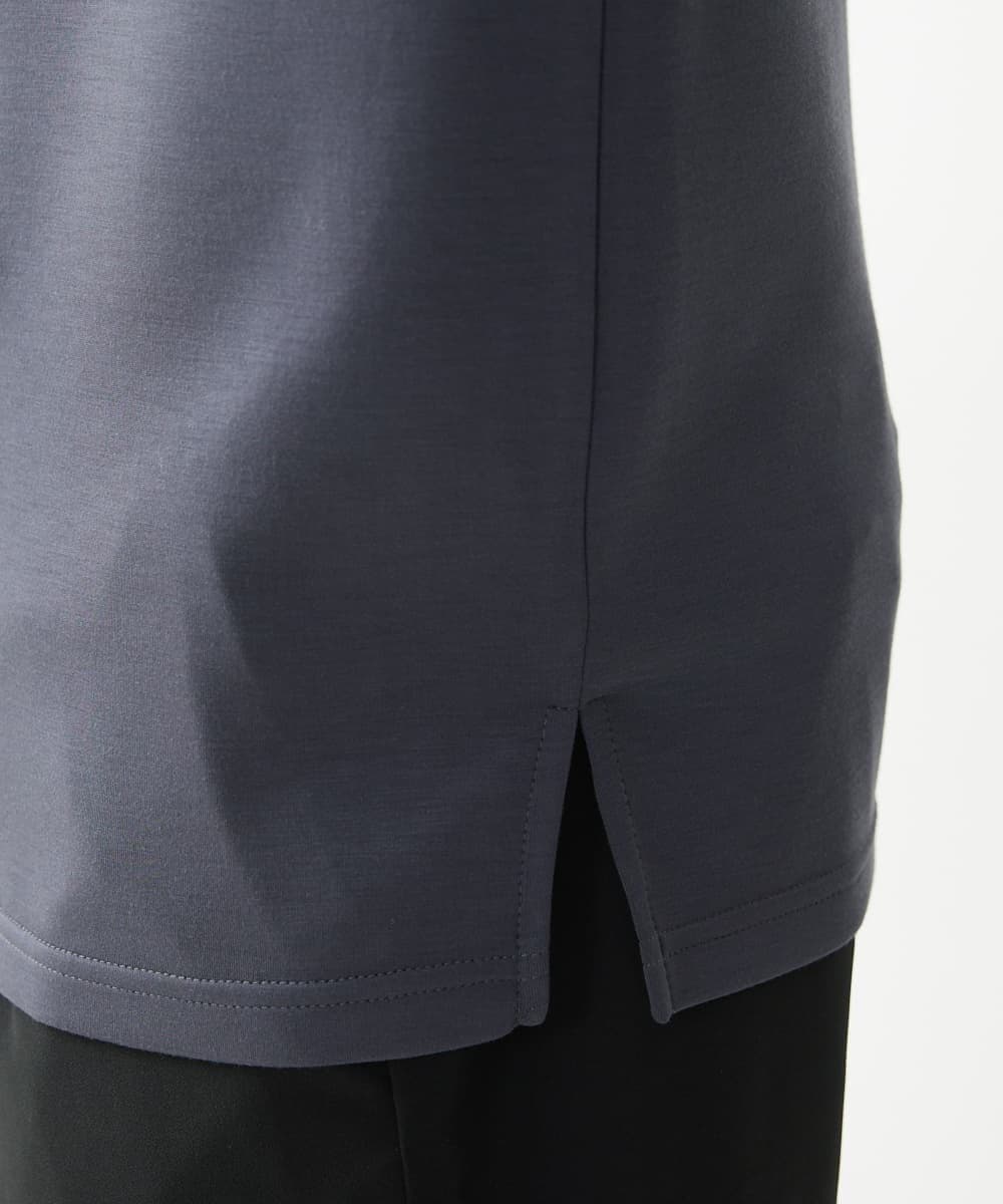 MKKGX86089 MK MICHEL KLEIN HOMME(MKミッシェルクランオム) ハイネックハーフジップカットソー ダークグレー