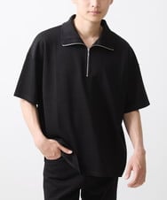MKKGX86089 MK MICHEL KLEIN HOMME(MKミッシェルクランオム) ハイネックハーフジップカットソー ブラック