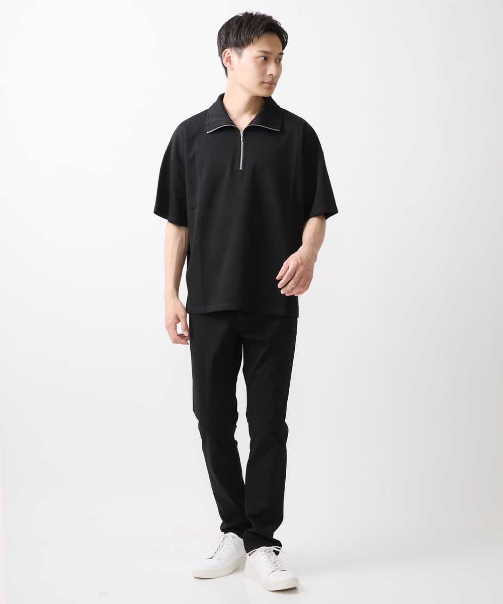 MKKGX86089 MK MICHEL KLEIN HOMME(MKミッシェルクランオム) ハイネックハーフジップカットソー ブラック