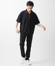 MKKGX86089 MK MICHEL KLEIN HOMME(MKミッシェルクランオム) ハイネックハーフジップカットソー ブラック