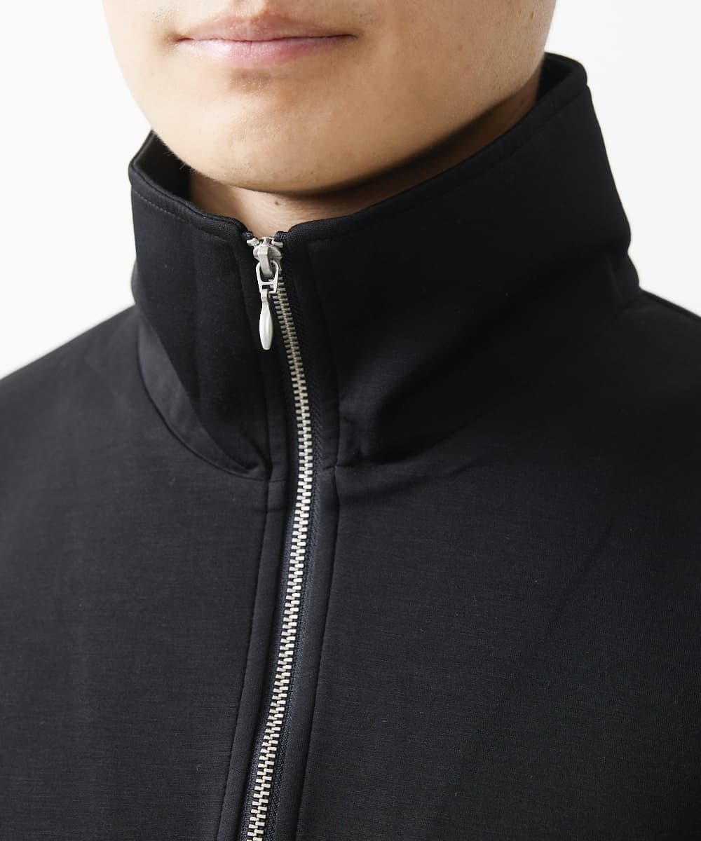 MKKGX86089 MK MICHEL KLEIN HOMME(MKミッシェルクランオム) ハイネックハーフジップカットソー ブラック