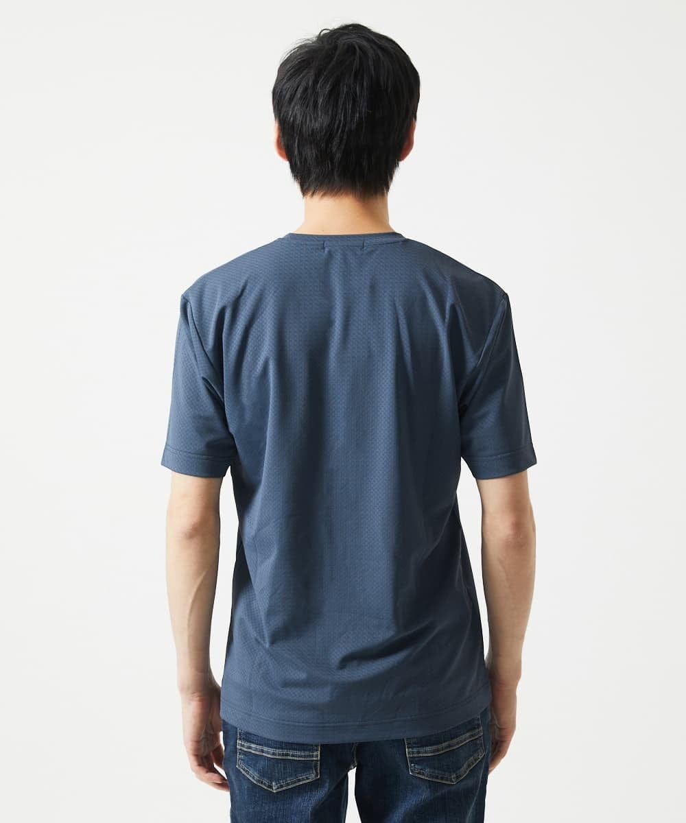 MKKHA57050 MK MICHEL KLEIN HOMME(MKミッシェルクランオム) 【涼 / 冷】Tシャツ / クロスウエーブジャガード ネイビー