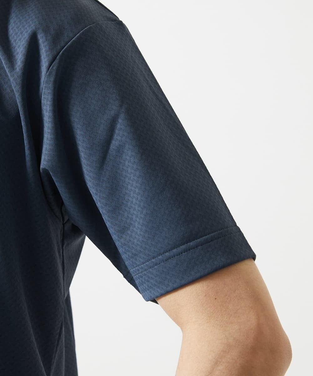 MKKHA57050 MK MICHEL KLEIN HOMME(MKミッシェルクランオム) 【涼 / 冷】Tシャツ / クロスウエーブジャガード ネイビー