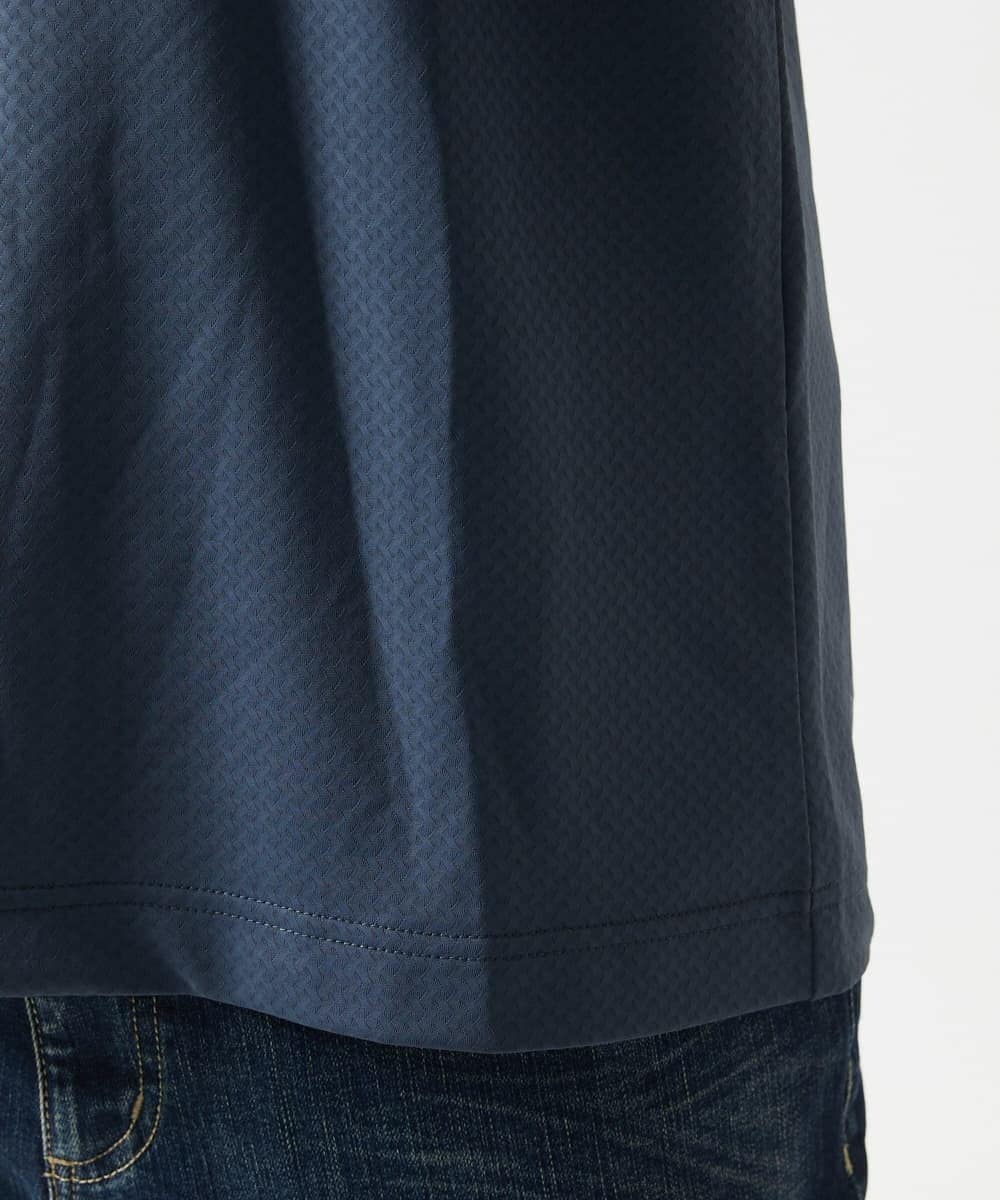 MKKHA57050 MK MICHEL KLEIN HOMME(MKミッシェルクランオム) 【涼 / 冷】Tシャツ / クロスウエーブジャガード ネイビー