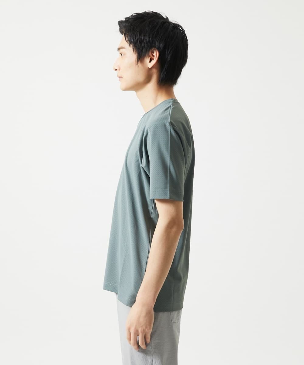 MKKHA57050 MK MICHEL KLEIN HOMME(MKミッシェルクランオム) 【涼 / 冷】Tシャツ / クロスウエーブジャガード グレー