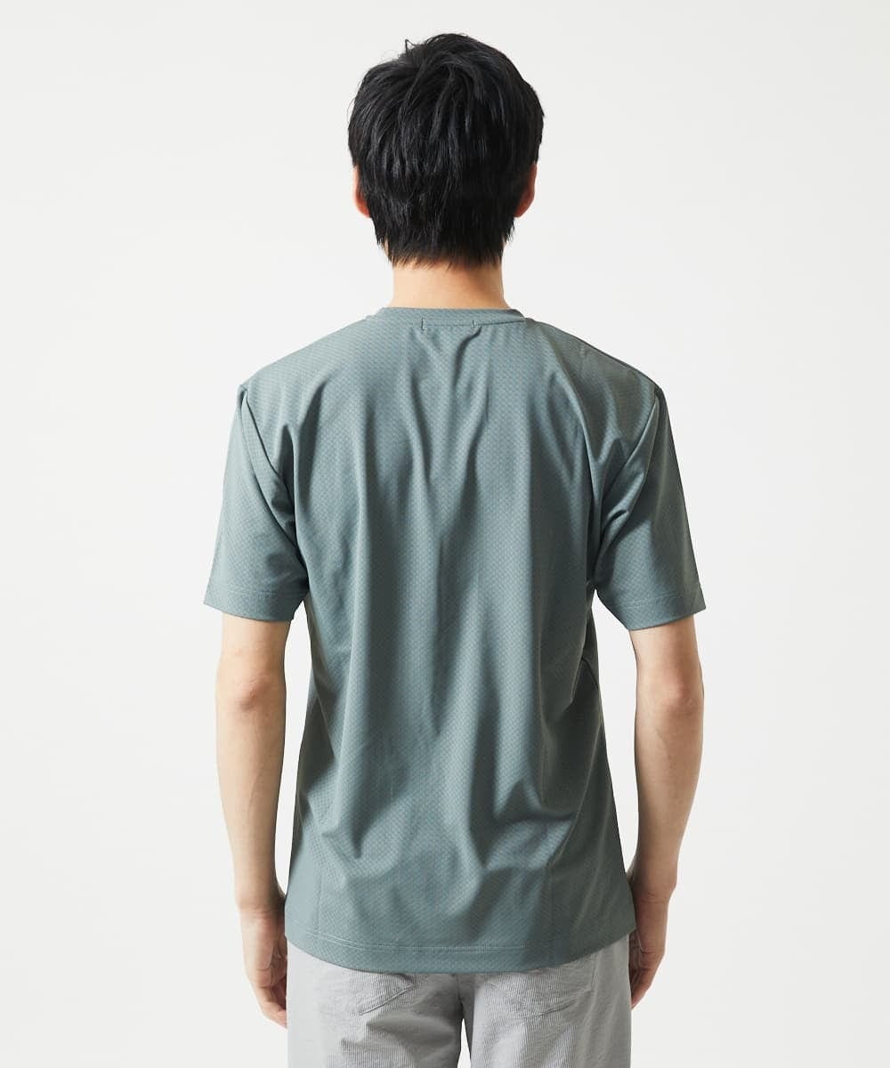 MKKHA57050 MK MICHEL KLEIN HOMME(MKミッシェルクランオム) 【涼 / 冷】Tシャツ / クロスウエーブジャガード グレー