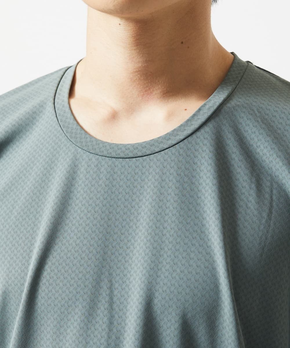 MKKHA57050 MK MICHEL KLEIN HOMME(MKミッシェルクランオム) 【涼 / 冷】Tシャツ / クロスウエーブジャガード グレー