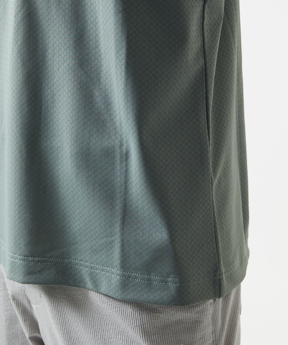 MKKHA57050 MK MICHEL KLEIN HOMME(MKミッシェルクランオム) 【涼 / 冷】Tシャツ / クロスウエーブジャガード グレー