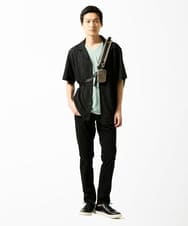MKKHA60050 MK MICHEL KLEIN HOMME(MKミッシェルクランオム) 【洗える】ハリヌキテレコＶネック半袖 グリーン
