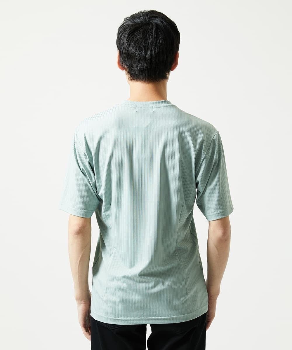 MKKHA60050 MK MICHEL KLEIN HOMME(MKミッシェルクランオム) 【洗える】ハリヌキテレコＶネック半袖 グリーン