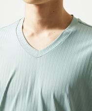 MKKHA60050 MK MICHEL KLEIN HOMME(MKミッシェルクランオム) 【洗える】ハリヌキテレコＶネック半袖 グリーン