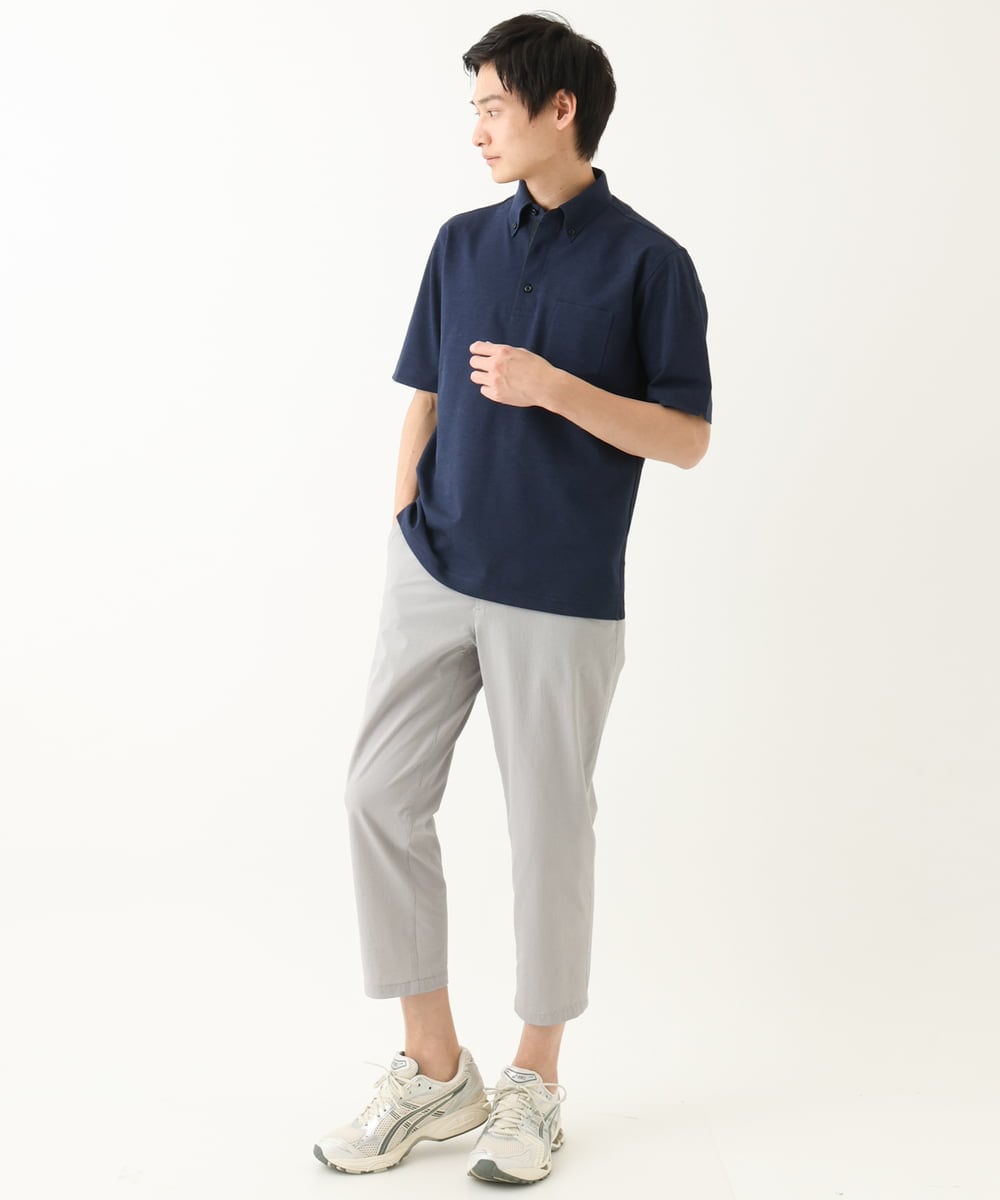 MKKHA62110 MK MICHEL KLEIN HOMME(MKミッシェルクランオム) 【洗える】ボタンダウンカノコポロシャツ ネイビー