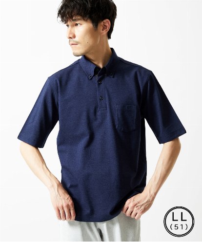 MKKHA62110 MK MICHEL KLEIN HOMME 【洗える】ボタンダウンカノコポロシャツ