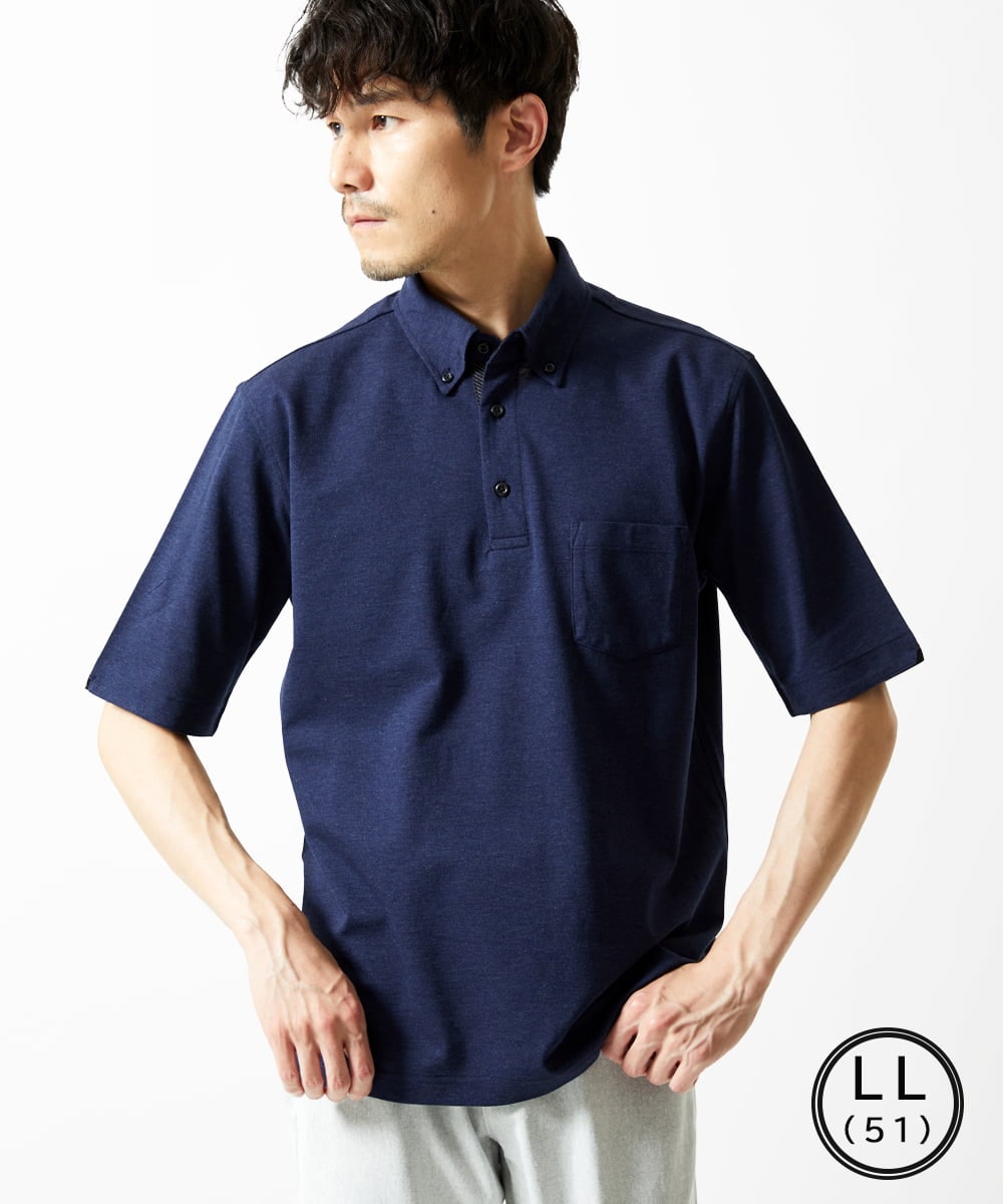 MKKHA62110 MK MICHEL KLEIN HOMME 【洗える】ボタンダウンカノコポロシャツ