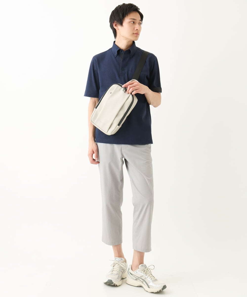 MKKHA62110 MK MICHEL KLEIN HOMME(MKミッシェルクランオム) 【洗える】ボタンダウンカノコポロシャツ ネイビー