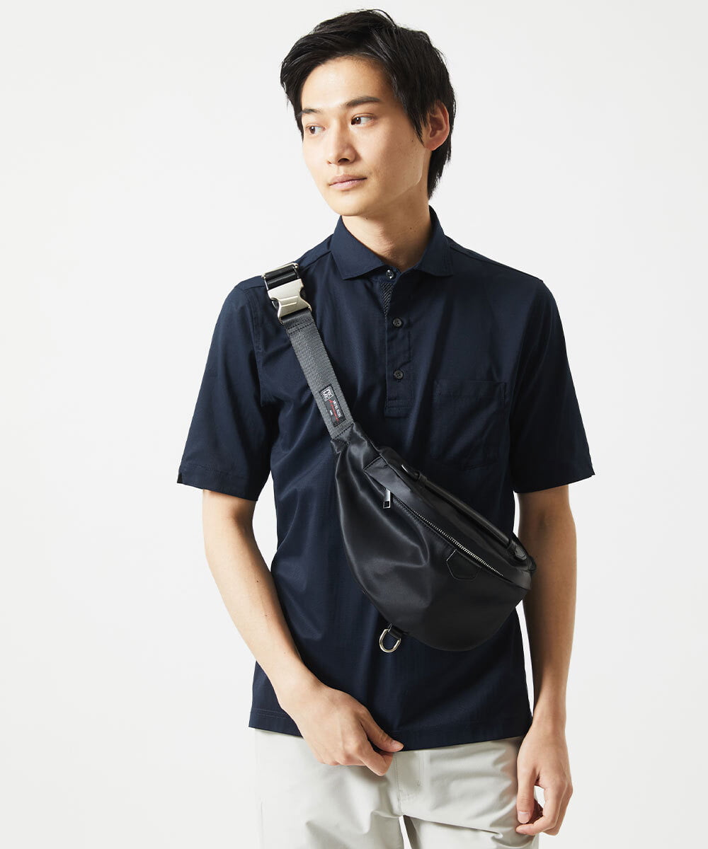 MKKHA62110 MK MICHEL KLEIN HOMME(MKミッシェルクランオム) 【洗える】ボタンダウンカノコポロシャツ ネイビー