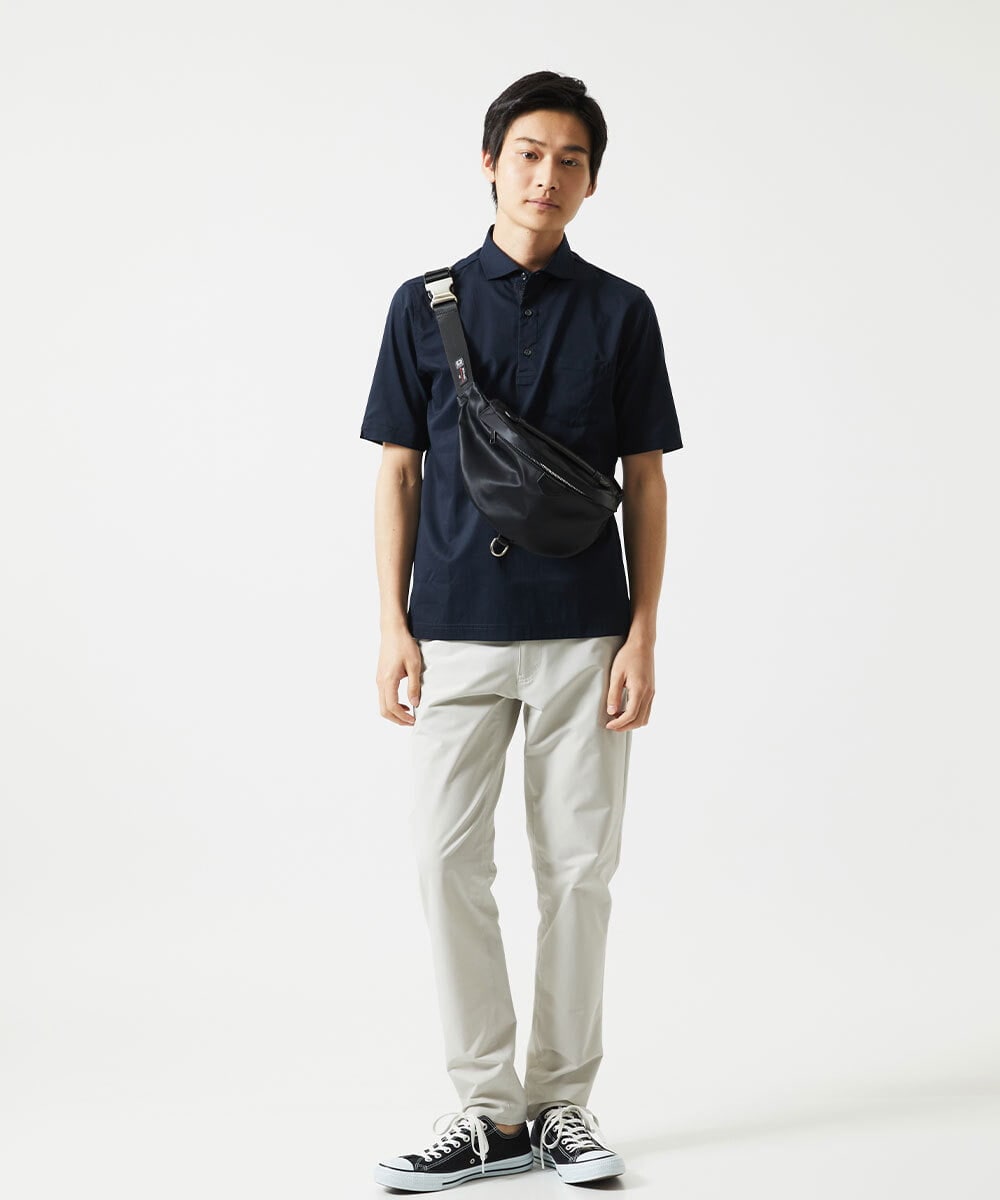 MKKHA62110 MK MICHEL KLEIN HOMME(MKミッシェルクランオム) 【洗える】ボタンダウンカノコポロシャツ ネイビー