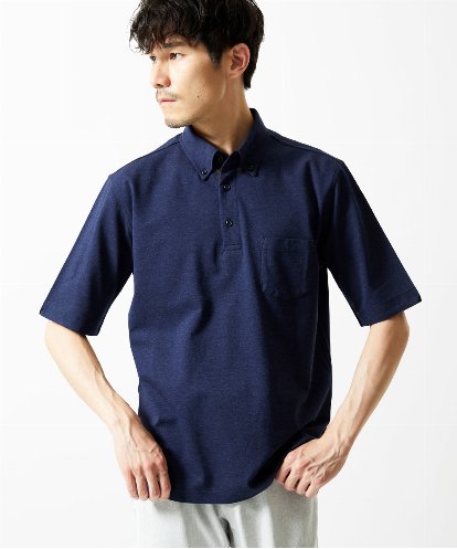 MKKHA62110 MK MICHEL KLEIN HOMME 【洗える】ボタンダウンカノコポロシャツ