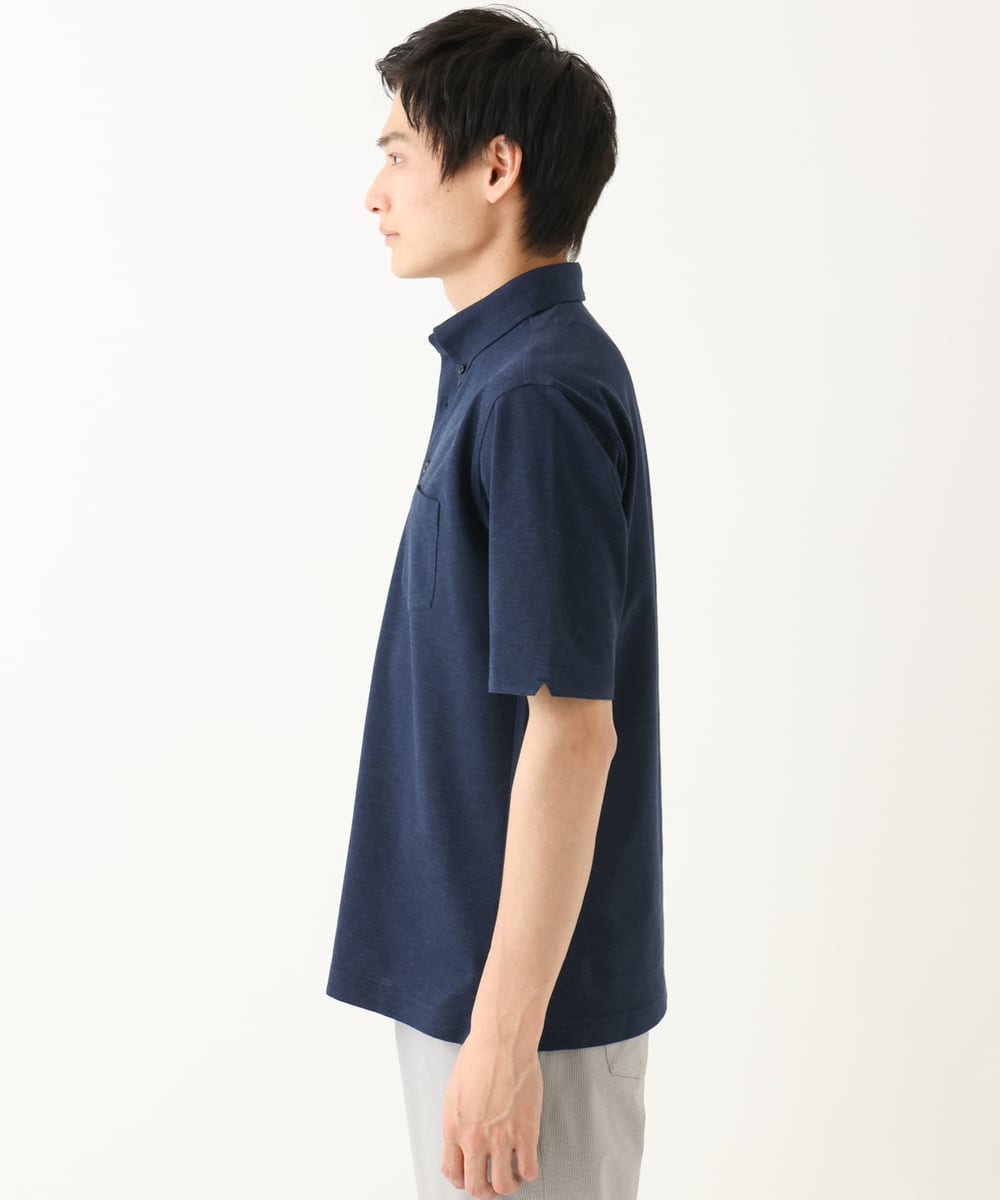 MKKHA62110 MK MICHEL KLEIN HOMME(MKミッシェルクランオム) 【洗える】ボタンダウンカノコポロシャツ ネイビー